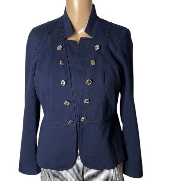 Blazer women 14 P, open front,peplum,button,cropped, steampunk,academia, career - Picture 1 of 12